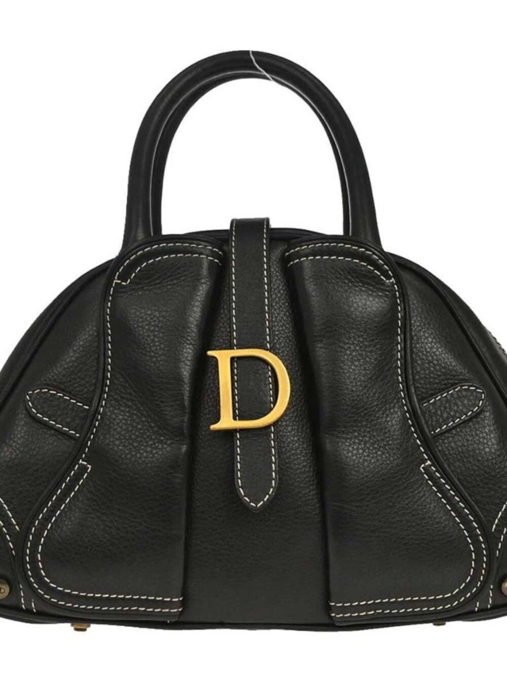 Christian Dior Black Leather Double Saddle Handbag MA-0064 197437